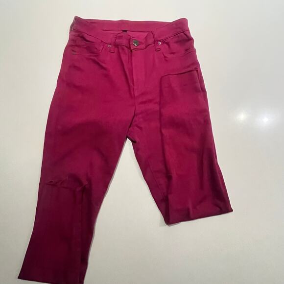 Kut Pants Women’s Donna Size 8  Pink High Rise Ankle‎ Skinny Raw Hem - Picture 2 of 8